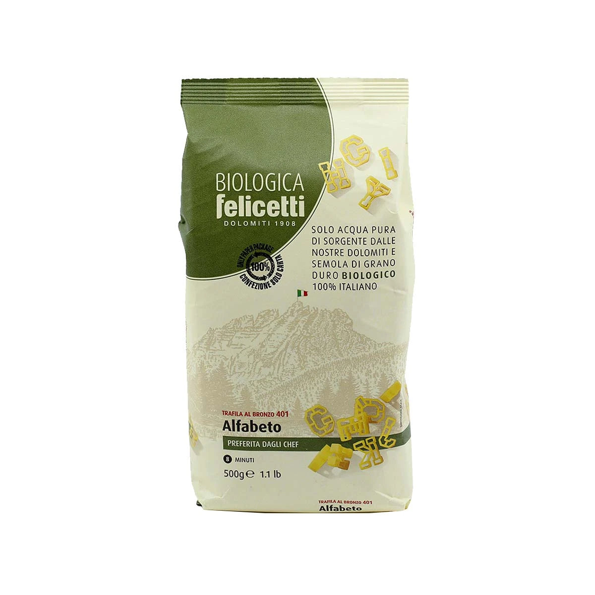 Felicetti Organic Pasta - N°401 Alfabeto 500g (1.1 lbs)
