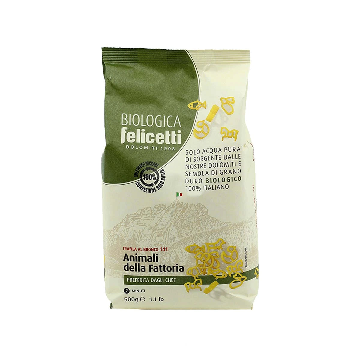 Felicetti Organic Pasta - N°141 Animale 500g (1.1 lbs)