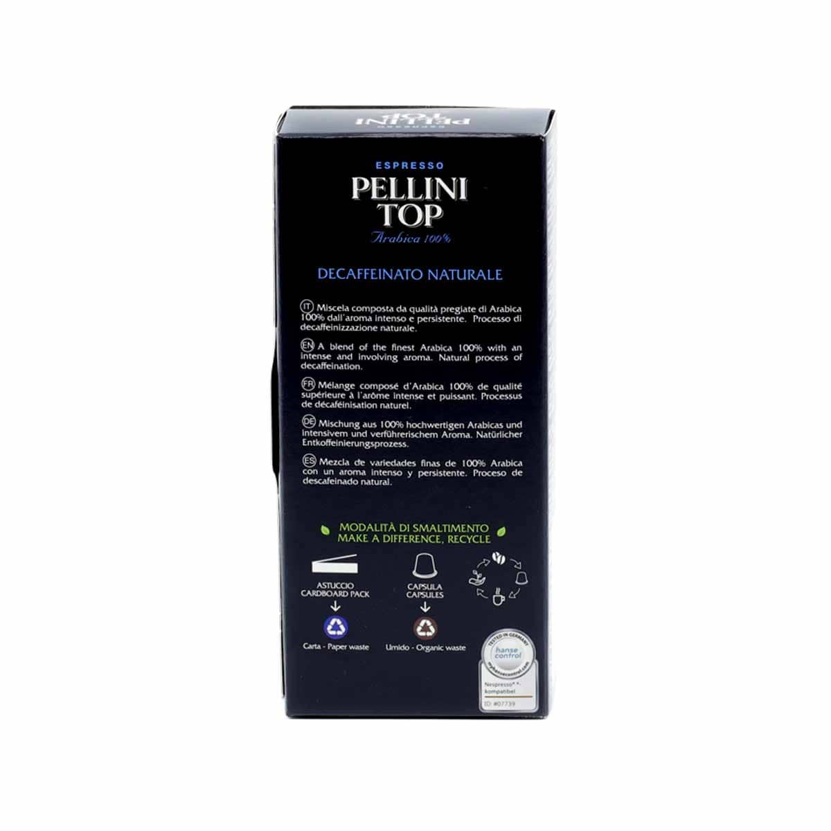 Pellini Decaffeinato Nespresso-compatible coffee capsules (1.76oz)