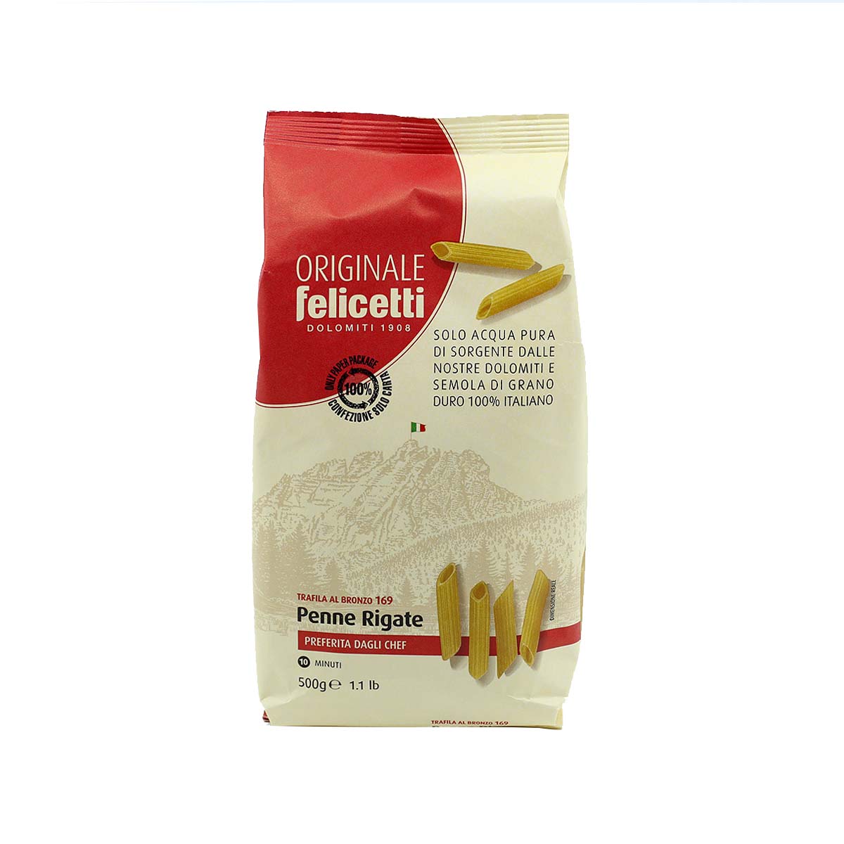 Pasta Felicetti Originale Penne Rigate N°169 - 500g (17.6oz)- Aster Premium