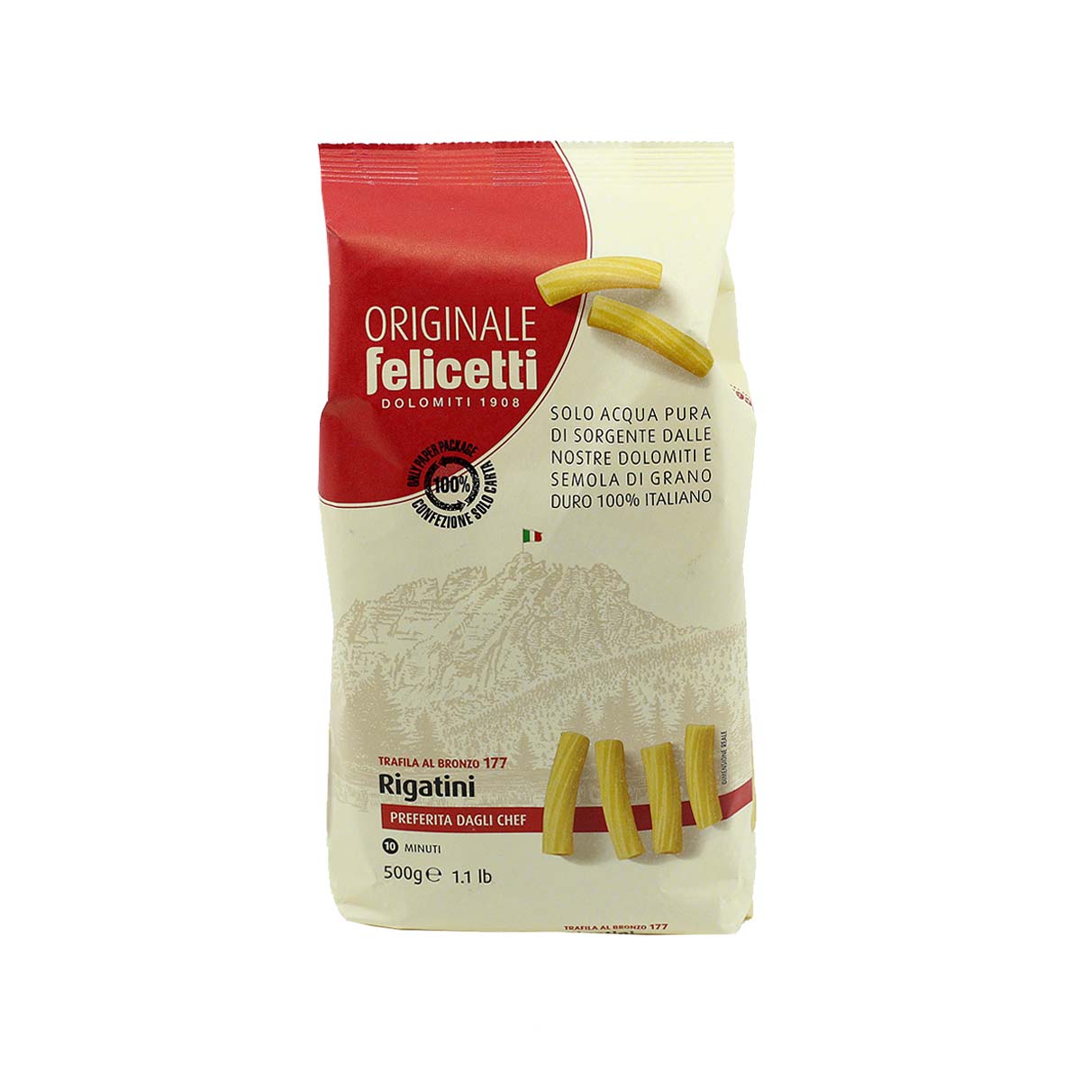 Pasta Felicetti Originale Rigatini N°177 - 500g (17.6oz)- Aster Premium
